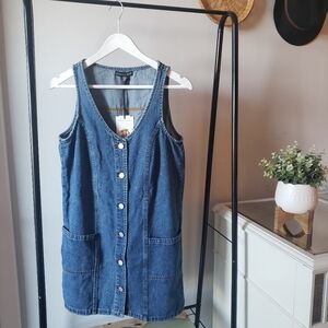 Demin V Cut Mini Dress